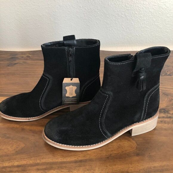 NIB Crevo Linley Black Suede Distressed Booties - Picture 8 of 10